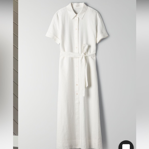 Aritzia Wilfred Eleta Linen Dress in White XXS - Picture 7 of 10